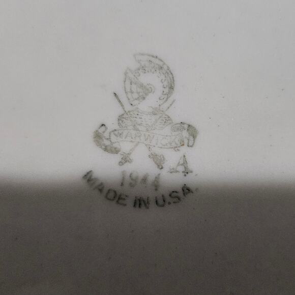 Warwick China 3-Band Green Restaurant Plate 9" USA 1944 Vintage - Picture 4 of 4